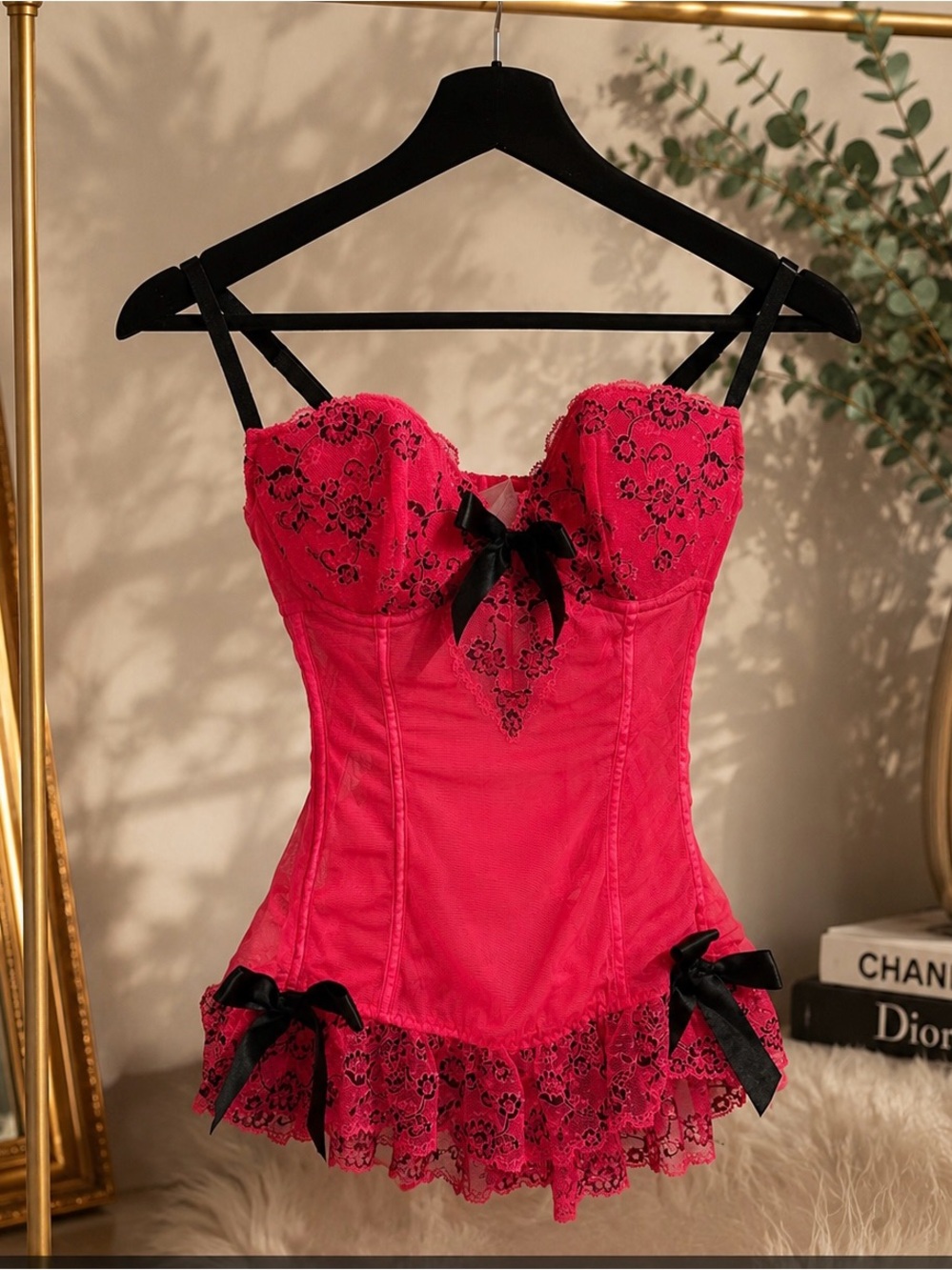 💕 Victoria's Secret Pink Lace Bustier Babydoll – Size 34C 💕